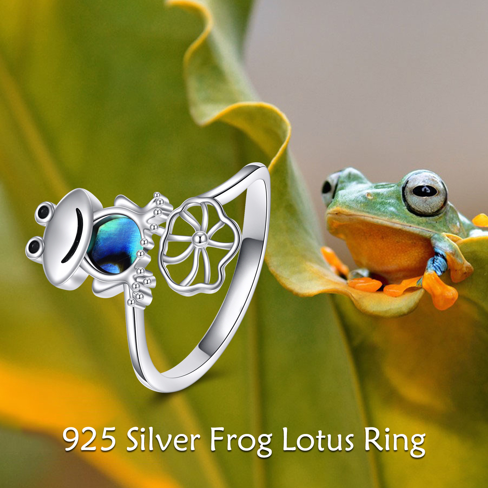 925 Silver Frog Ring for Women Gift